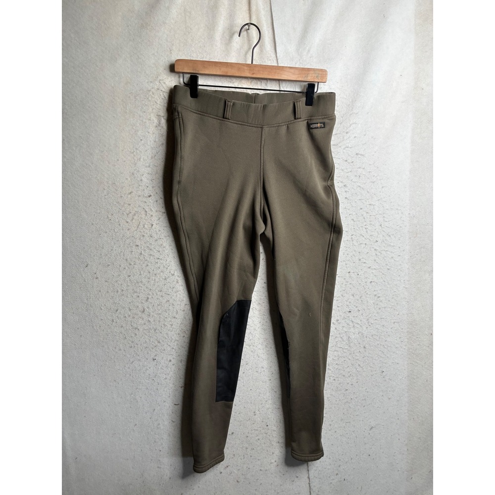 Kerrits Womens Olive Green Fleece Lined Knee Patch Riding Breeches Size L